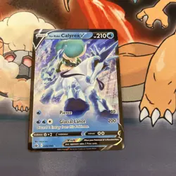 Pokemon TCG 2021 Ice Rider Calyrex V 045/198 Advent Calendar Promo NM Snowflake - Image 1