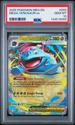 2025 POKEMON MEG EN-MEGA EVOLUTION #003 MEGA VENUSAUR EX PSA 10 - Image 1