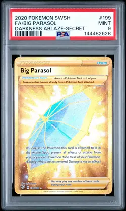 2020 POKEMON SWORD & SHIELD DARKNESS ABLAZE SECRET FULL ART/BIG PARASOL PSA 9 - Image 1