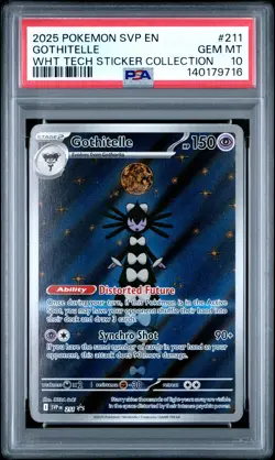 2025 POKEMON PROMO WHITE FLARE TECH STICKER COLLECTION #211 GOTHITELLE PSA 10 - Image 1