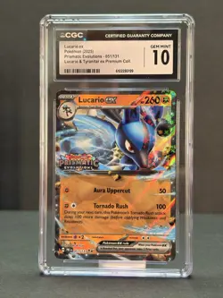 CGC 10 GEM MINT Lucario ex 051/131 Stamp – Prismatic Evolutions Premium - Image 1