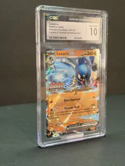 CGC 10 GEM MINT Lucario ex 051/131 Stamp – Prismatic Evolutions Premium - Image 2