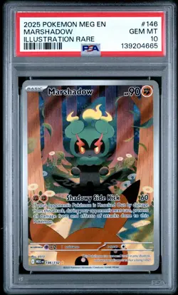 2025 Pokemon Mega Evolutions Marshadow Illustration Rare #146 PSA 10 GEM MINT - Image 1