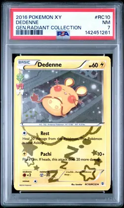 2016 POKEMON XY GENERATIONS RADIANT COLL #RC10 DEDENNE PSA 7 - Image 1