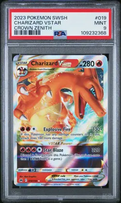 2023 POKEMON SWORD & SHIELD CROWN ZENITH #019 CHARIZARD VSTAR PSA 9 - Image 1