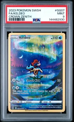 2023 POKEMON SWORD & SHIELD CROWN ZENITH #GG07 FULL ART/KELDEO PSA 9 - Image 1