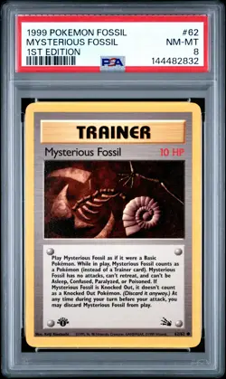 1999 POKEMON FOSSIL 1ST EDITION #62 MYSTERIOUS FOSSIL PSA 8 - Image 1