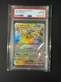 2025 Pokemon Prismatic Evolutions Jolteon Ex 030/131 PSA GEM Mint 10 - Image 1