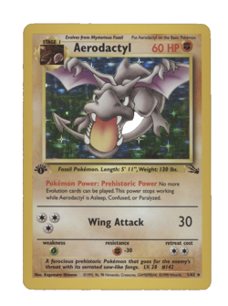 Pokemon Fossil 1st Edition Aerodactyl #1/62 Holo - Image 1