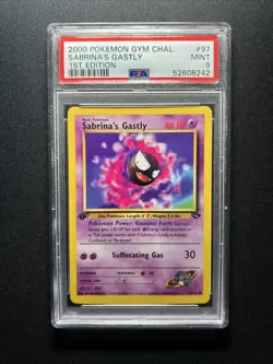 2000 Pokemon Gym Challenge Sabrina’s Gastly 1st Edition 97/132 PSA 9 Mint - Image 1