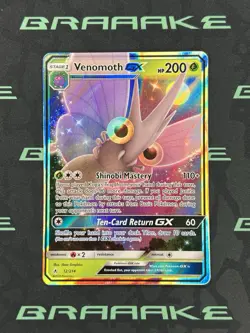 2019 Pokemon Sun & Moon: Unbroken Bonds Venomoth GX #12 Holo Rare - Image 1
