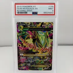 Pokemon Rayquaza XY Roaring Skies #105 Full Art/M EX Mint PSA 9 - Image 1
