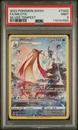 2022 POKEMON SWORD & SHIELD SILVER TEMPEST #TG02 FULL ART/MILOTIC PSA 9 - Image 1