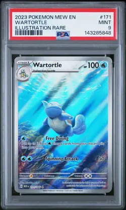 2023 POKEMON MEW EN-151 ILLUSTRATION RARE #171 WARTORTLE PSA 9 - Image 1