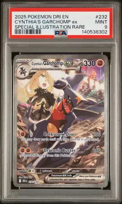 2025 POKEMON DRI SPECIAL ILLUSTRATION RARE #232 CYNTHIA'S GARCHOMP EX PSA 9 - Image 1