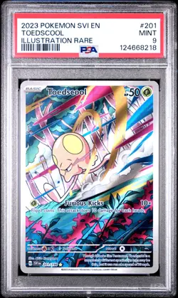 2023 POKEMON SVI EN-SCARLET & VIOLET ILLUSTRATION RARE #201 TOEDSCOOL PSA 9 - Image 1