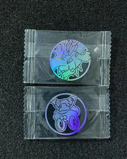2025 Pokemon TCG Glow in the Dark Coins Frogadier Rainbow Foil Sealed Lot*2 LU57 - Image 1