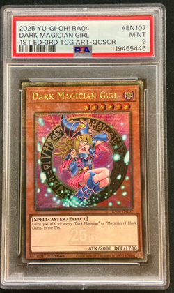 YUGIOH PSA 9 2025 Dark Magician Girl RA04-EN107 QCR "3rd Art" 1st Edition - Image 1