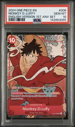 2024 ONE PIECE ENGLISH VERSION 1ST ANNIVERSARY SET #006 MONKEY D. LUFFY PSA 10 - Image 1