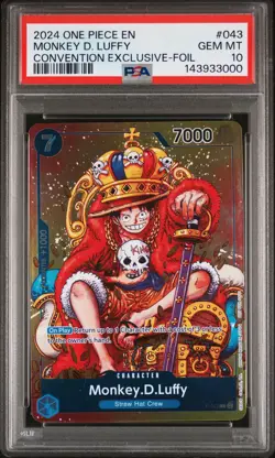 2024 ONE PIECE PROMOS CONVENTION EXCLUSIVE-FOIL #043 MONKEY D. LUFFY PSA 10 - Image 1