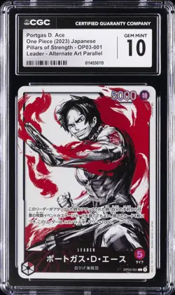 2023 ONE PIECE JPN PILLARS OF STRENGTH ALT ART PORTGAS D ACE CGC 10 GEM MINT - Image 1