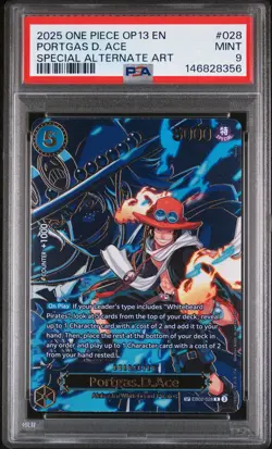 2025 ONE PIECE CARRYING ON HIS WILL SPECIAL ALTERNATE ART PORTGAS D. ACE PSA 9 - Image 1