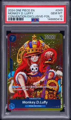 2024 ONE PIECE PROMOS CONVENTION EXCLUSIVE-FOIL #043 MONKEY D. LUFFY PSA 10 - Image 1