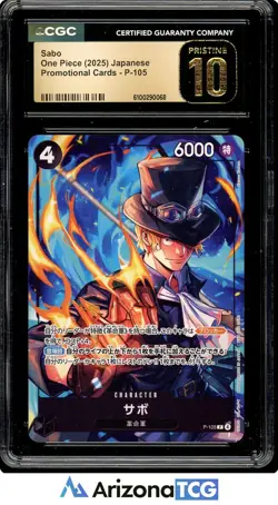 One Piece 2025 Sabo P-105 Japanese Promo BLACK LABEL CGC 10 - Image 1