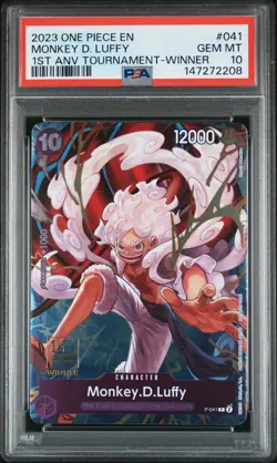 2023 ONE PIECE PROMOS 1ST ANV TOURNAMENT-WINNER #041 MONKEY D. LUFFY PSA 10 - Image 1
