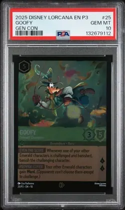 2025 DISNEY LORCANA EN P3-PROMO #25 GOOFY GEN CON PSA 10 - Image 1