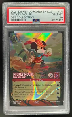 2024 Disney Lorcana Mickey Mouse Brave Little Tailor Promos #01/D23 PSA 10 - Image 1