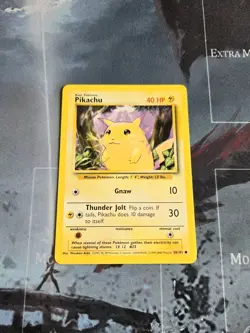 Pikachu 058/102 Base Set 1999-2000 UK 4th Print Vintage Pokemon Card LP - Image 1