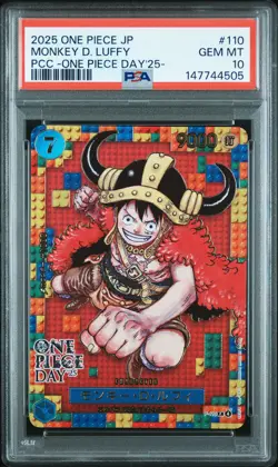 2025 ONE PIECE JPN PREM CARD COLL -ONE PIECE DAY'25- #110 MONKEY D. LUFFY PSA 10 - Image 1