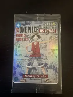 One Piece Monkey.D.Luffy College Basketball US Voyage Promo Card Sealed Gonzaga - Image 1