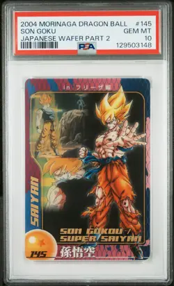 2004 DRAGON BALL MORINAGA JPN WAFER CARDS PART 2 #145 SON GOKU PSA 10 - Image 1