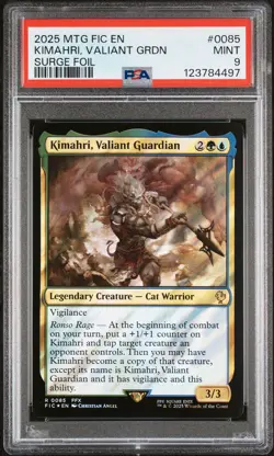 2025 MTG FINAL FANTASY COMMANDER SURGE FOIL KIMAHRI, VALIANT GUARDIAN PSA 9 - Image 1