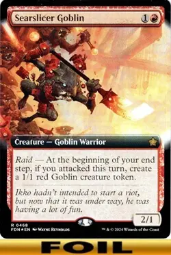 Searslicer Goblin - FOIL EXTENDED ART #468 - Foundations - NM MTG - Image 1