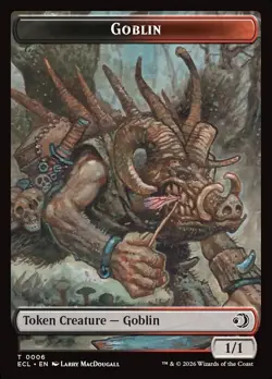 Goblin / TreeFolk Token (FOIL) Lorwyn Eclipsed (ECL) MTG (Near Mint NM) - Image 1