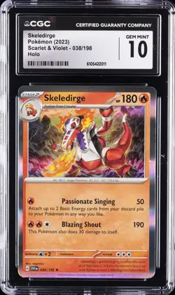 2023 POKEMON SCARLET & VIOLET HOLO #038/198 SKELEDIRGE CGC 10 GEM MINT - Image 1