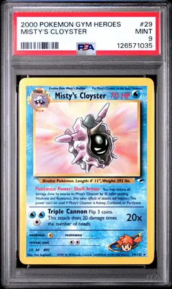 2000 POKEMON GYM HEROES #29 MISTY'S CLOYSTER PSA 9 - Image 1