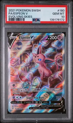 2021 POKEMON SWORD & SHIELD EVOLVING SKIES #180 FULL ART/ESPEON V PSA 10 - Image 1