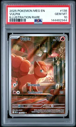 2025 POKEMON MEG EN-MEGA EVOLUTION ILLUSTRATION RARE #138 VULPIX PSA 10 - Image 1