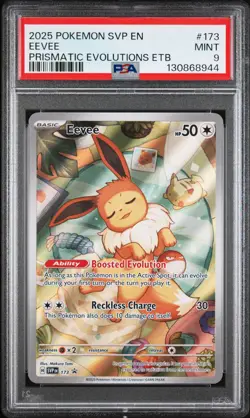 2025 POKEMON SVP EN-SV BLACK STAR PROMO #173 EEVEE PSA 9 - Image 1