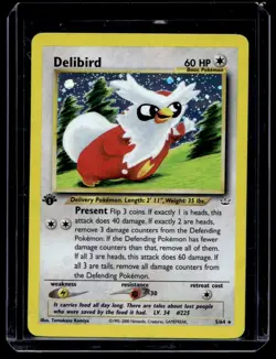 2000 Pokemon Neo Revelation First Edition Delibird Holo 5/64 - Image 1