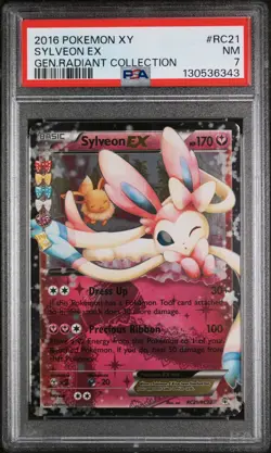 2016 POKEMON XY GENERATIONS RADIANT COLLECTION #RC21 SYLVEON EX PSA 7 - Image 1