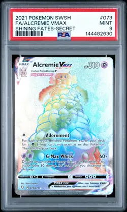 2021 POKEMON SWORD & SHIELD SHINING FATES SECRET FULL ART/ALCREMIE VMAX PSA 9 - Image 1