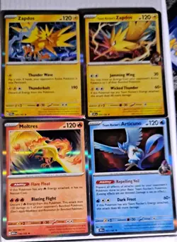 Articuno, Zapdos, Moltres -X8 Cards Gen 1 Legendary Birds Pokemon Card Lot- A160 - Image 1