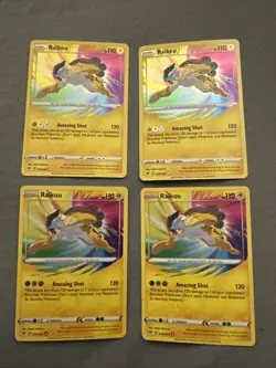 Raikou 050/185 Amazing Rare - Lot of 4 Cards - Pokemon TCG Vivid Voltage - NM - Image 1