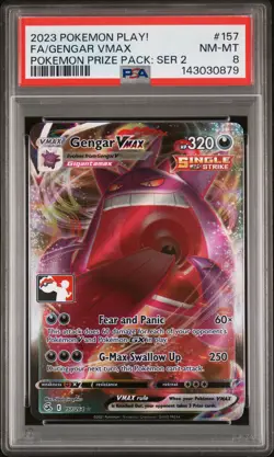 2023 POKEMON PLAY! POKEMON PRIZE PACK: SERIES 2 #157 FULL ART/GENGAR VMAX PSA 8 - Image 1