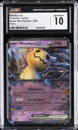 2023 POKEMON BLACK STAR PROMOS - HOLO #004 MIMIKYU EX CGC 10 GEM MINT - Image 1